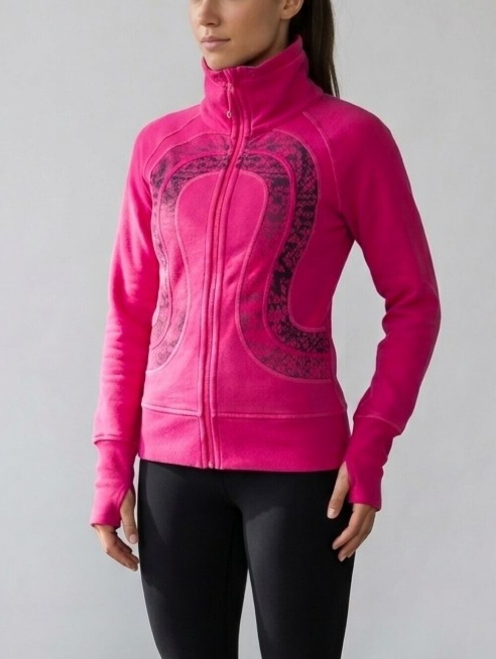 Lululemon Cuddle Up Scuba Hoodie Limited Edition Hot Pink Black Size 8